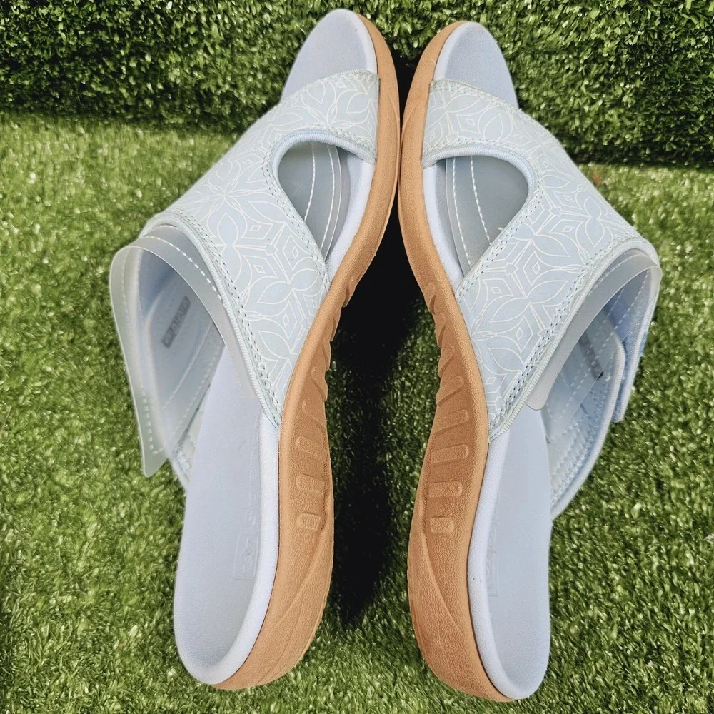 Spenco Orthotic Kholo Light Blue Slip On Comfort Sandals Womens Size 10